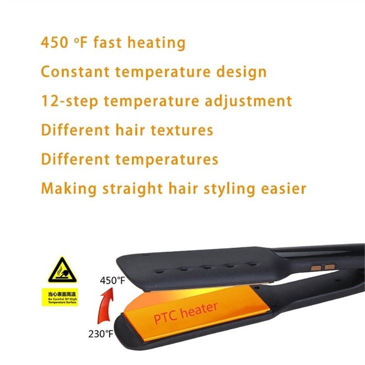 Pláta Níos Leithne Fliuch agus Straightener Tirim