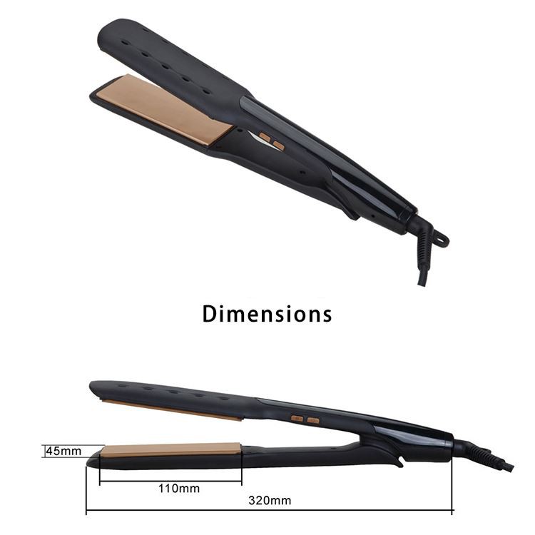 Pláta Níos Leithne Fliuch agus Straightener Tirim