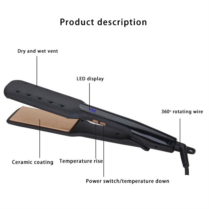 Pláta Níos Leithne Fliuch agus Straightener Tirim